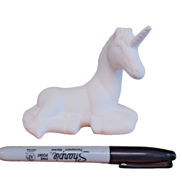 Ceramic LILY THE UNICORN Figurines (6-pack) -Ready to Paint -No Firing Req - Picture 7 of 8